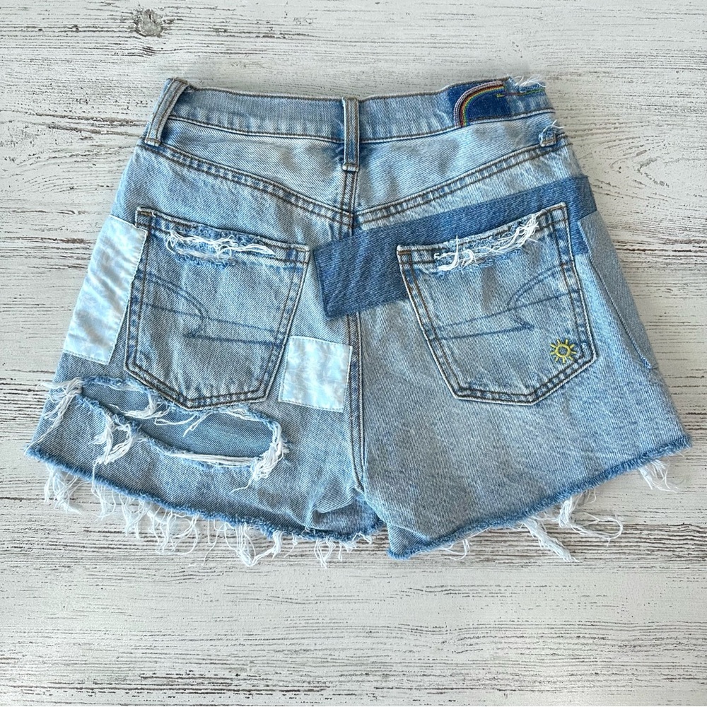 American Eagle Rainbow Patchwork Distressed Highe… - image 5